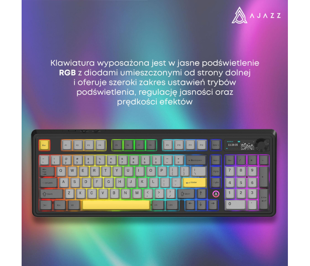 Ajazz AK980 V2 Gift Switch V2 Black Gray Yellow z ekranem - 1536371 - zdjęcie 12